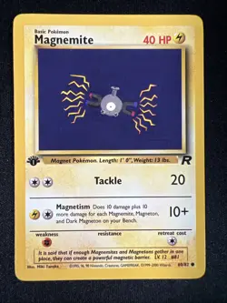 Pokemon Team Rocket 1st Edition Common Dark Magnemite #60 NM - Image 1