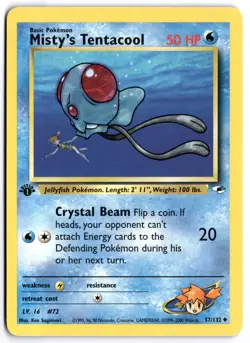 Pokemon 1st Edition Misty's Tentacool (57) Uncommon Gym Heroes 057/132 NM - Image 1