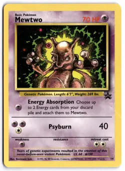 Pokemon Mewtwo (14) WoTC Promo 14/53 LP - Image 1