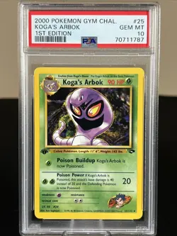 2000 POKEMON GYM CHALLENGE 1ST EDITION #25 KOGA'S ARBOK PSA 10 - Image 1