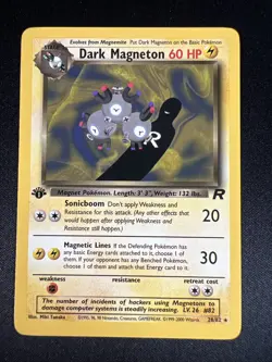 Pokemon Team Rocket Non-Holo 1st Edition Dark Magneton #28 NM - Image 1