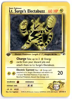 Pokemon 1st Edition Lt. Surge's Electabuzz (27) Rare Gym Heroes 027/132 NM - Image 1