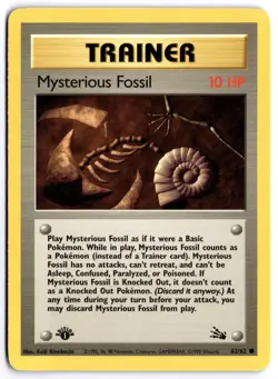 Pokemon 1st Edition Mysterious Fossil Common Fossil 62/62 NM - Image 1