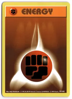Pokemon Fighting Energy Common Base Set (Shadowless) 097/102 LP - Image 1