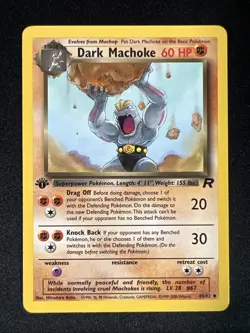 Pokemon Team Rocket 1st Edition Uncommon Dark Machoke #40 NM - Image 1
