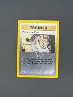 POKEMON WOTC Best of Game NM UNcom REVERSE HOLO Trainer PROMO #3 PROFESSOR ELM - Image 1