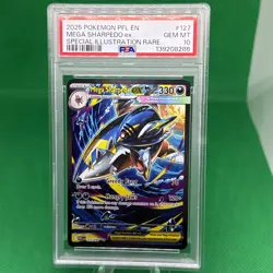 2025 POKEMON PHANTASMAL FLAMES SPECIAL ILLUSTRATION RARE MEGA SHARPEDO EX PSA 10 - Image 1