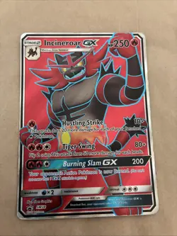 *Damaged* 2017 Pokemon Tcg Incineroar GX Black Star Promo SM38 Alola Full Art - Image 1