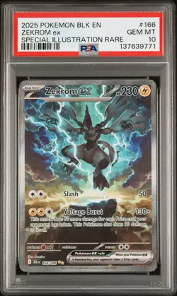2025 POKEMON BLK EN-BLACK BOLT SPECIAL ILLUSTRATION RARE #166 ZEKROM EX PSA 10 - Image 1