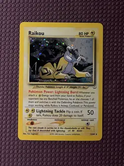 Raikou Pokemon WOTC 2000 Neo Revelation Double Holo Error 13/64 LP+ - Image 3