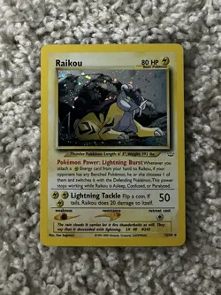 Raikou Pokemon WOTC 2000 Neo Revelation Double Holo Error 13/64 LP+ - Image 5