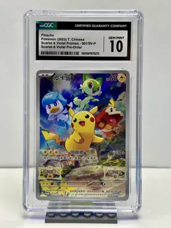 PIKACHU POKEMON T. CHINESE Scarlet & Violet Promos - 001/SV-P CGC GEM MINT 10 - Image 1