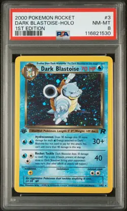 2000 POKEMON ROCKET 1ST ED #3 DARK BLASTOISE-HOLO PSA 8 - Image 1