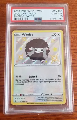 Shiny Wooloo Baby Shiny PSA 10 Pokemon Shining Fates SV103/SV122 - Image 1
