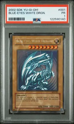 2002 YU-GI-OH! STARTER DECK: KAIBA #001 BLUE-EYES WHITE DRAGON PSA 1 - Image 1