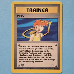 2000 Pokemon MISTY Gym Heroes 1ST EDITION Rare NON HOLO Card 102/132 WotC - Image 1