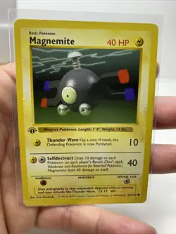 1st Edition Shadowless Magnemite 53/102 Pokemon Base Set Card | LP - Image 3