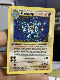 #2 1st Edition Machamp 8/102 Base Set SHADOWLESS 1999 Rare WOTC Pokemon Card TCG - Image 3