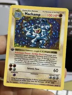 #2 1st Edition Machamp 8/102 Base Set SHADOWLESS 1999 Rare WOTC Pokemon Card TCG - Image 4