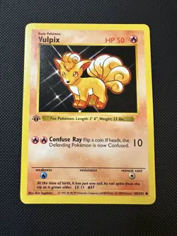 1st Edition Shadowless Vulpix 68/102 Base Set Card Pokemon LP 🔥 - Image 1