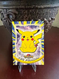 Topps Pokemon Card #25 Pikachu Blue Logo NM - Image 1