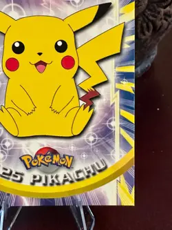 Topps Pokemon Card #25 Pikachu Blue Logo NM - Image 3