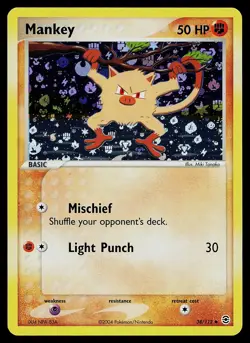 Pokemon Card - Mankey FireRed & LeafGreen 38/112 Uncommon Reverse Holo - Image 1
