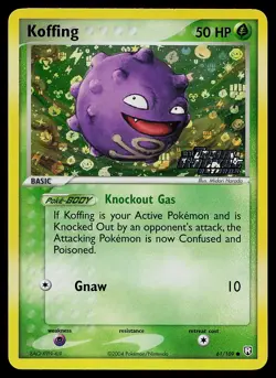 Pokemon Card - Koffing Team Rocket Returns 61/109 Common Reverse Holo Stamped - Image 1