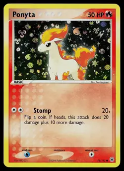 Pokemon Card - Ponyta FireRed & LeafGreen 76/112 Common Reverse Holo - Image 1