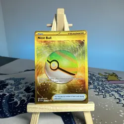 Pokemon TCG Nest Ball Scarlet Violet Holo Gold Rare Card 255/198 Base Set - Image 1