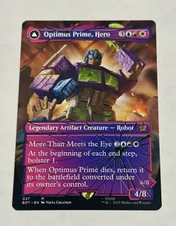 MTG Optimus Prime, Hero Shattered Glass Card NM Transformers BOT#27 - Image 1