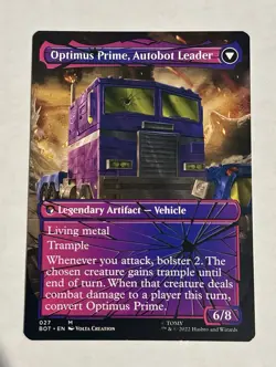 MTG Optimus Prime, Hero Shattered Glass Card NM Transformers BOT#27 - Image 2