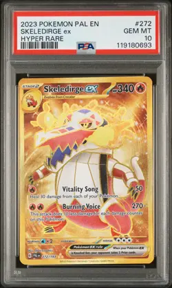 PSA 10 Skeledirge Ex 272 Paldea Evolved Pokemon Card Hyper Rare - Image 1
