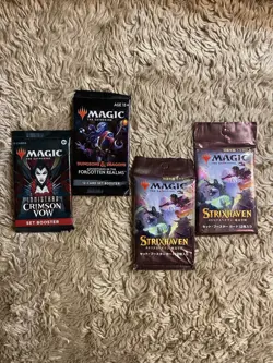 Lot Of 4 Magic The Gathering Booster Packs MTG/Crimson Vow/Strixhaven/Forgotten - Image 1