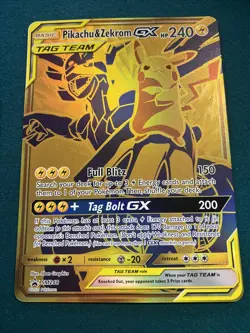 POKEMON TCG PIKACHU & ZEKROM GX GOLD HOLO FOIL SM248 JUMBO NM/M BRAND NEW HOT - Image 2
