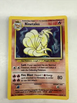 Pokemon TCG Ninetales Base Set 12/102 Holo Unlimited Holo Rare HP L28 - Image 1