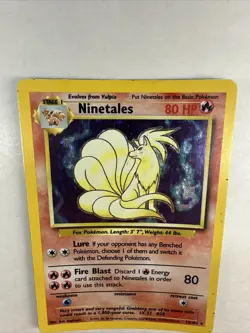 Pokemon TCG Ninetales Base Set 12/102 Holo Unlimited Holo Rare HP L28 - Image 2