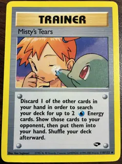 Pokemon TCG - Misty's Tears 118/132 Pokemon Gym Challenge Unlimited Card WOTC MP - Image 1