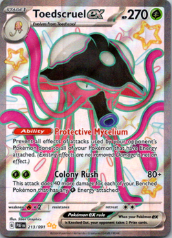 Toedscruel ex - 213/091 - Pokemon Paldean Fates Shiny Full Art Ultra Rare NM - Image 1