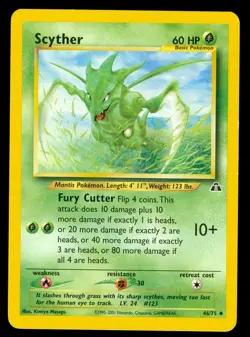 Pokemon SCYTHER 46/75 Neo Discovery - - NEAR MINT - Image 1