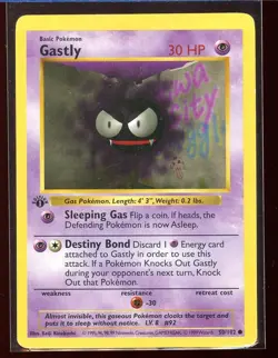 Gastly 50/102 Pl 1st Edition Shadowless Base Set Pokemon - Image 1