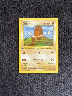 Diglett 47/102 1st Edition Shadowless Base Set WOTC Pokemon TCG - Image 1