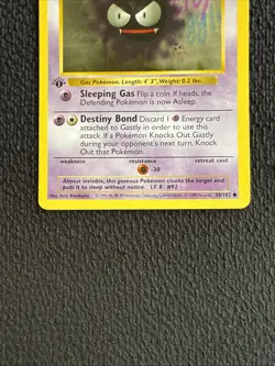 Pokemon TCG Gastly Base Set Shadowless 1st Edition Common 50/102 LP - Image 2