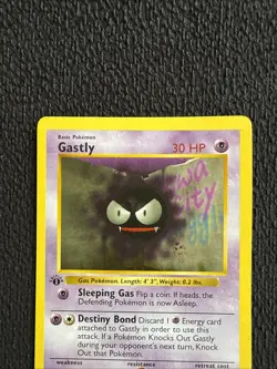 Pokemon TCG Gastly Base Set Shadowless 1st Edition Common 50/102 LP - Image 3