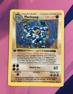 Machamp Shadowless MP Base Set 8/102 1st Edition Holo Rare Pokemon TCG - Image 1