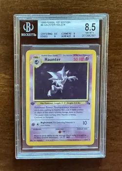1999 Pokemon Fossil 1st Edition #06 Haunter BGS 8.5 - Image 1