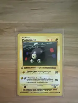 1st Edition Shadowless Magnemite 53/102 Pokemon Base Set WOTC | LP - Image 1