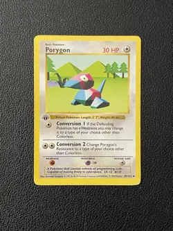 1st Edition Shadowless Porygon 39/102 Base Set Rare 1999 Vintage Pokemon - Image 1