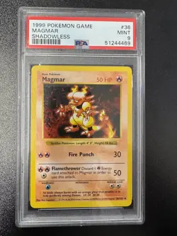 1999 Pokemon Game Magmar #36 Shadowless PSA 9 - Image 1
