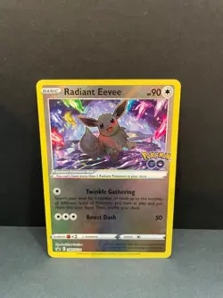 Pokemon Radiant Eevee SWSH230 Black Star Promo Pokemon GO Stamped - Image 1